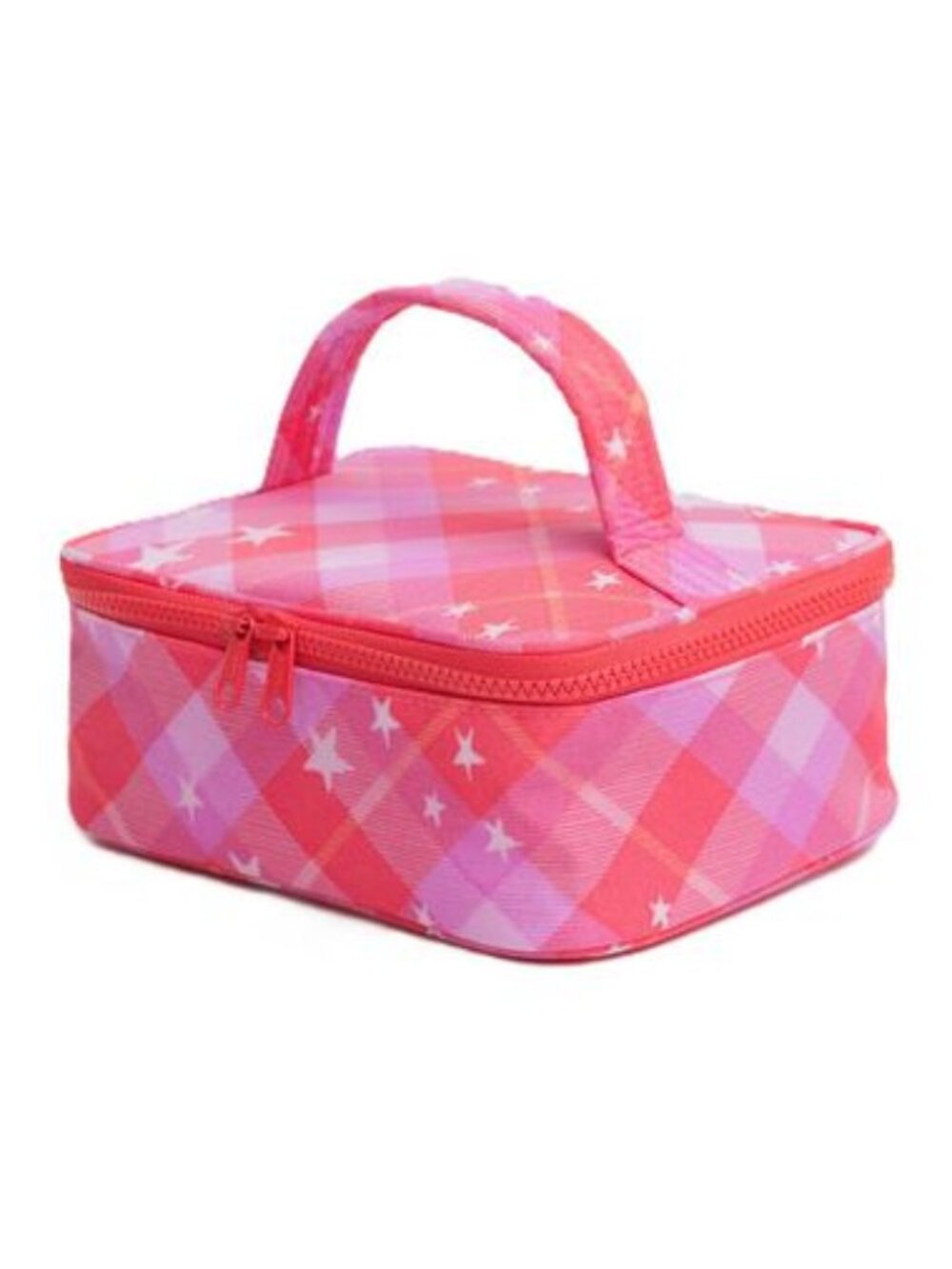 NWT Baggu Small Cosmetic Case - Pink Star Plaid